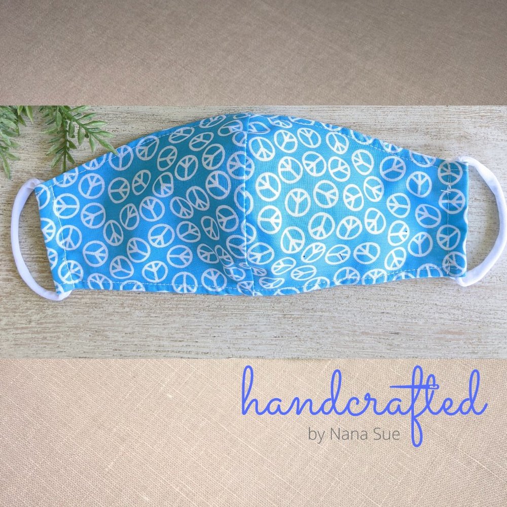 1 Only Available BLUE PEACE Fabric Mask